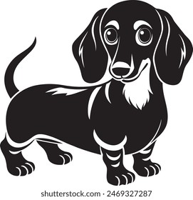 black and white miniature dachshund