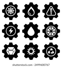 Black and White Minimal Basic elements Icon Set 