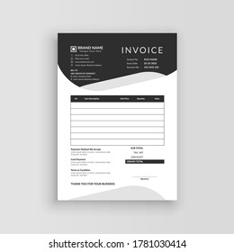 Invoice Template Classy Black White Business Stock Vector (Royalty Free ...