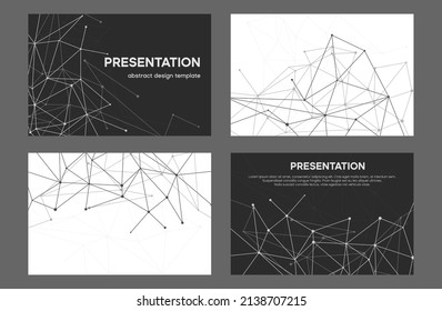 Black And White Minimal Design. Presentation Template For Global Data Representation. 