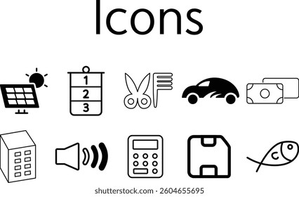 Black And White Minimal Icon Set