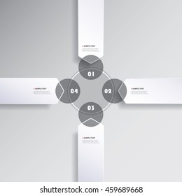 Black and White Minimal Infographics Creative Design, Presentation Template - Rounded Arrows