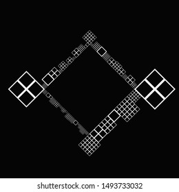 Black and white minimal modern diagonal square blank badge background template - geometrical vector graphic design