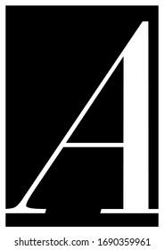 Black white minimal and modern A letter. can be used typography, poster, art print and decoration.