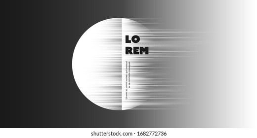 Black and White Minimalist Abstract Background, Design Template Layout  with Pixel Sorting Effect 