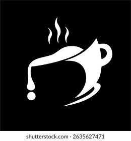 black and white minimalist coffee cup icon