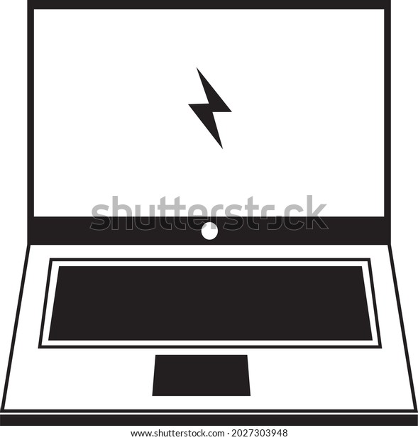 black and white minimalist laptop and computer icon.\
vector icon