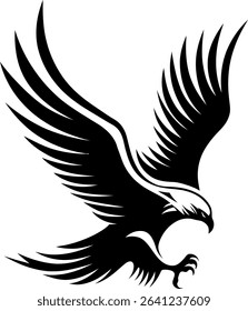 Black and White eagle– Minimalist Line Art Vector Illustration for Logo or Print Design