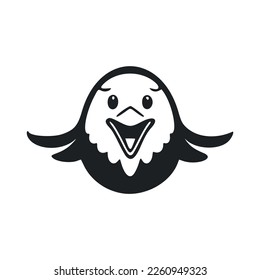 Black and white minimalist logo with an aesthetic and cute eagle.