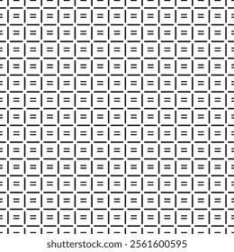 Black and White Minimalist Square and Line Geometric Seamless Pattern