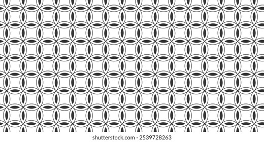 Preto e branco minimalista abstrato vetor geométrico padrão sem costura. Ornamentos para decoração, papel de parede, ladrilhos ou papel de embrulho