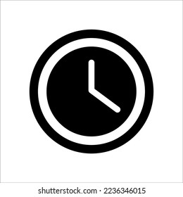 black and white minimalistic clock icon