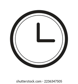 icono de reloj minimalista en blanco y negro