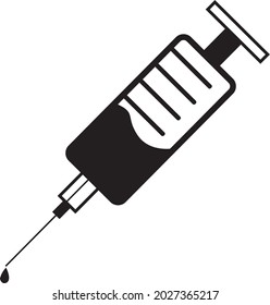 
icono de inyección minimalista en blanco y negro. icono de vector
