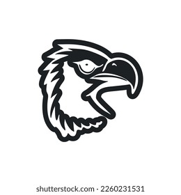 Black and white minimalistic logo with an adorable eagle