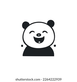 Black and white minimalistic logo with an Attractive Cheerful Fox.