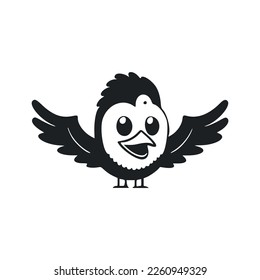 Black and white minimalistic logo with a nice and cute eagle.