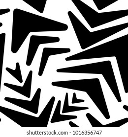 Black and white minimalistic seamless vector pattern with triangles.
