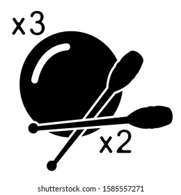 Black and white mixed rhythmic gymnastics icons hoops ball clubs