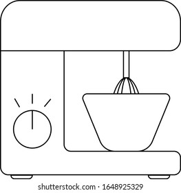 Mezclador blanco y negro vectorial plano electrodomésticos