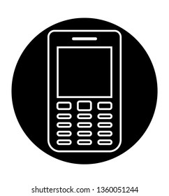 Black and white mobile icon vector 