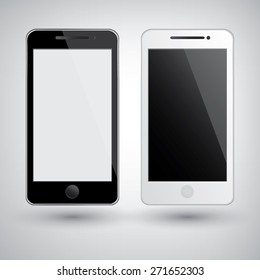 Black and white  mobile phone graphics ,eps10