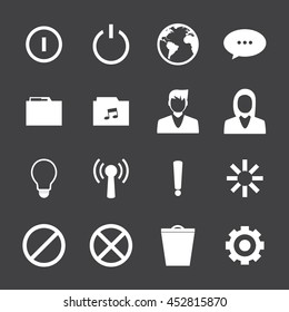 Black and White mobile phone icons connection set