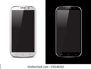 Black / White Mobile / Tablet / Smartphone Vector Illustration