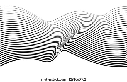 black and white mobious wave abstract background