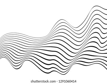 black and white mobious wave abstract background