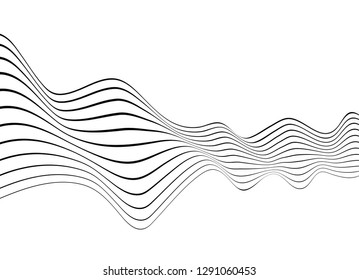 black and white mobious wave abstract background