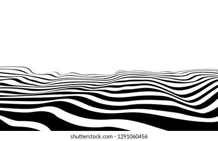 black and white mobious wave abstract background