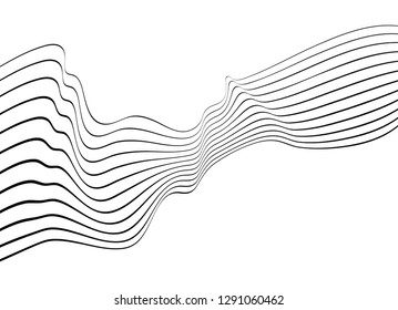 black and white mobious wave abstract background