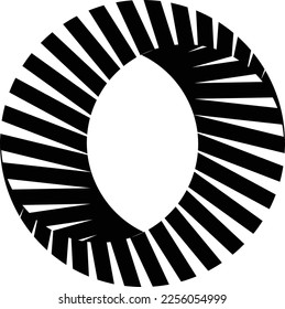 black and white mobious wave stripe optical design. simple texture. Pattern With Optical Illusion.