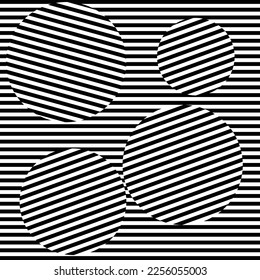 black and white mobious wave stripe optical design. simple texture. Pattern With Optical Illusion.