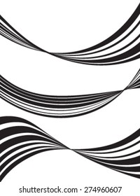black and white mobious wave stripe optical design