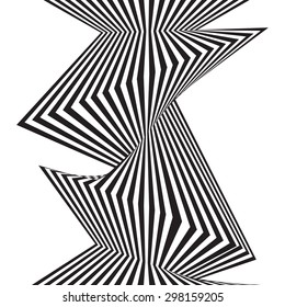 black and white mobious wave stripe optical design
