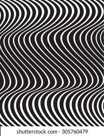 black and white mobious wave stripe optical design
