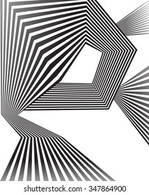 black and white mobious wave stripe optical abstract design