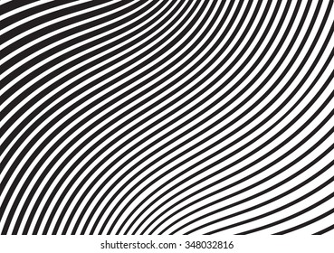 Black And White Mobious Wave Stripe Optical Design Opart