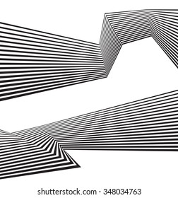 black and white mobious wave stripe optical abstract design