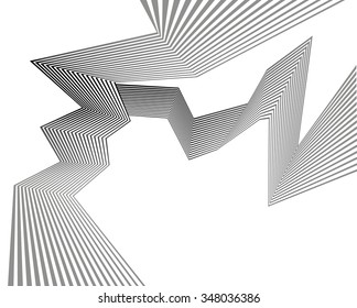 black and white mobious wave stripe optical abstract design