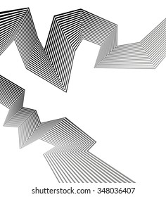 black and white mobious wave stripe optical abstract design