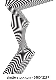 black and white mobious wave stripe optical abstract design