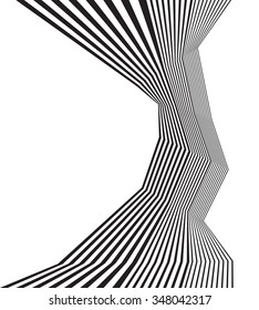 black and white mobious wave stripe optical abstract design