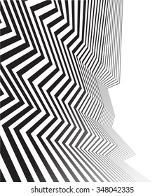 black and white mobious wave stripe optical abstract design