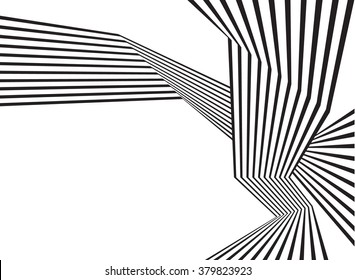 black and white mobious wave stripe optical abstract design