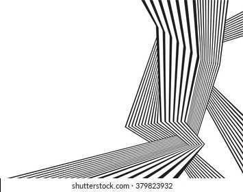 black and white mobious wave stripe optical abstract design