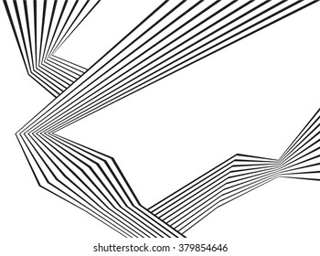 black and white mobious wave stripe optical abstract design
