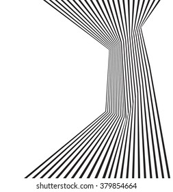 black and white mobious wave stripe optical abstract design